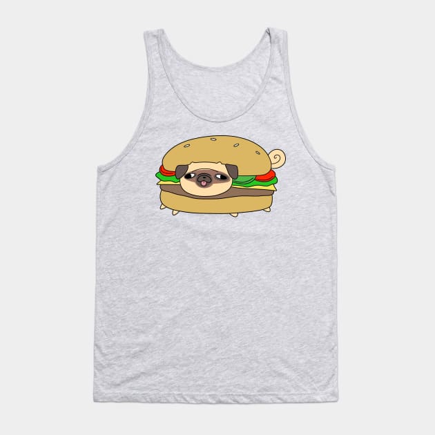 Half Pug Half Burger Tank Top by saradaboru